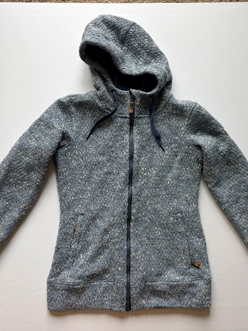 Roxy Gray Marled Knit Hoodie – Women’s M